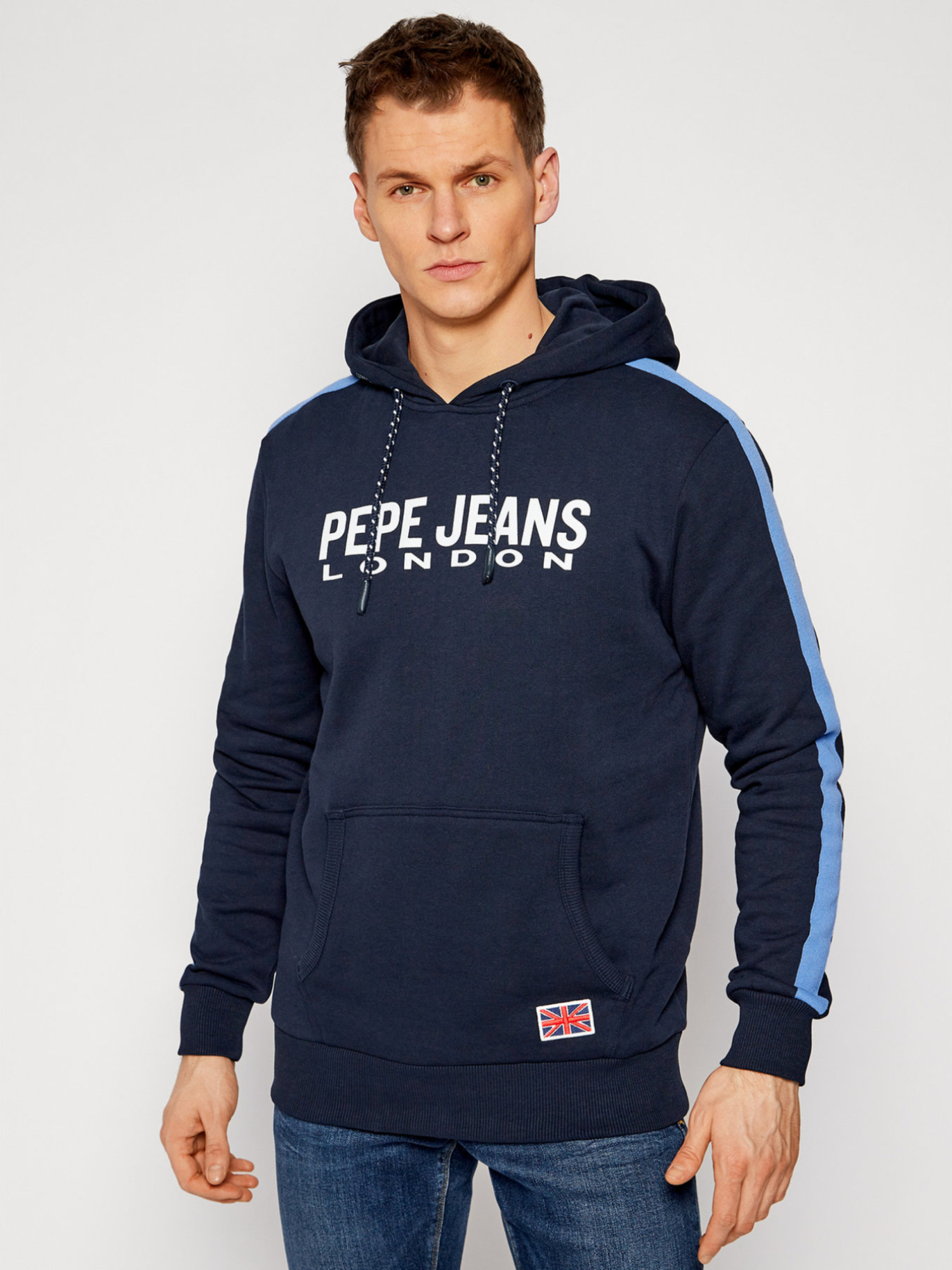 detail Pepe Jeans pánská modrá mikina Andre