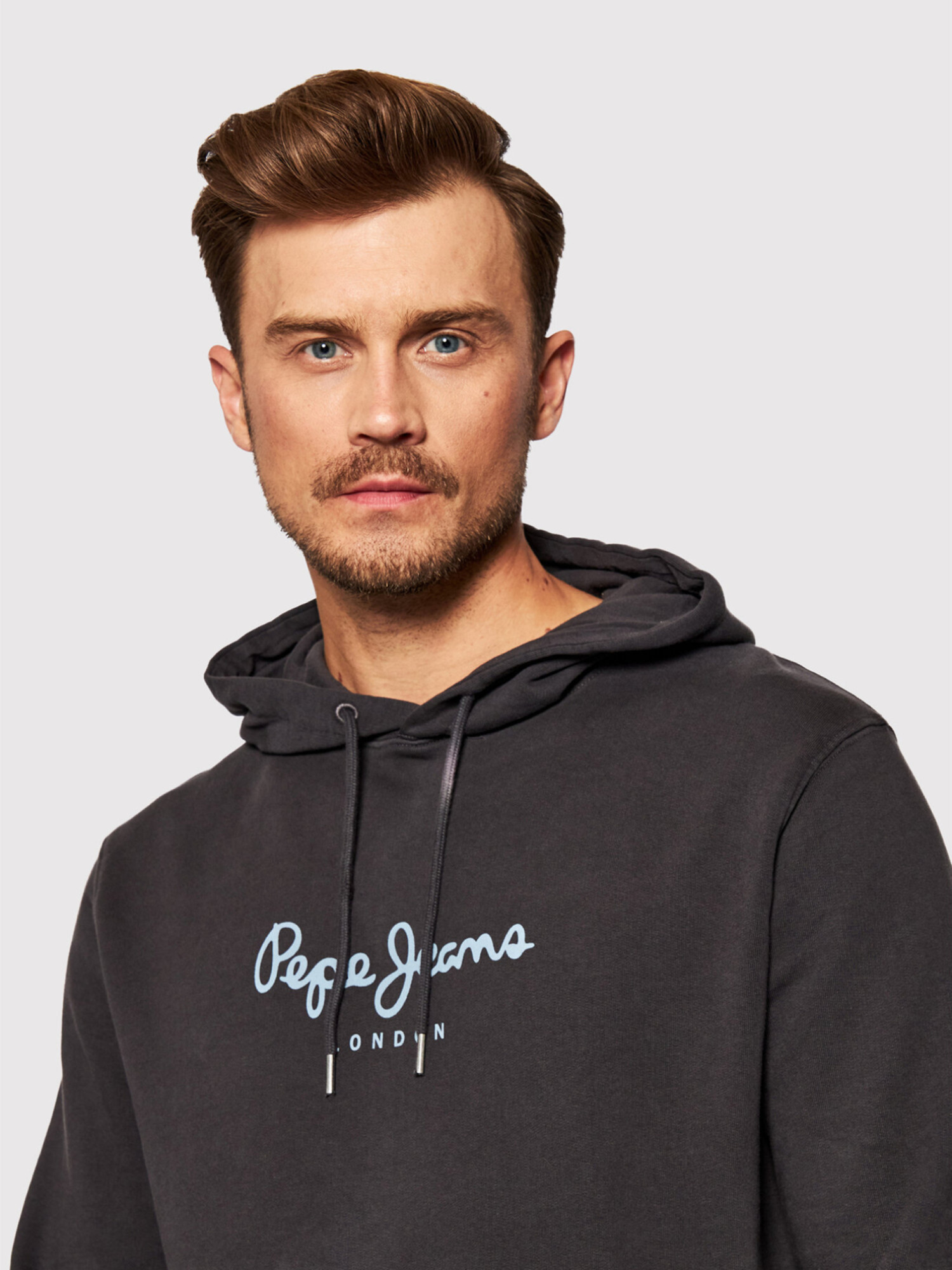 detail Pepe Jeans pánská tmavě šedá mikina Dariel