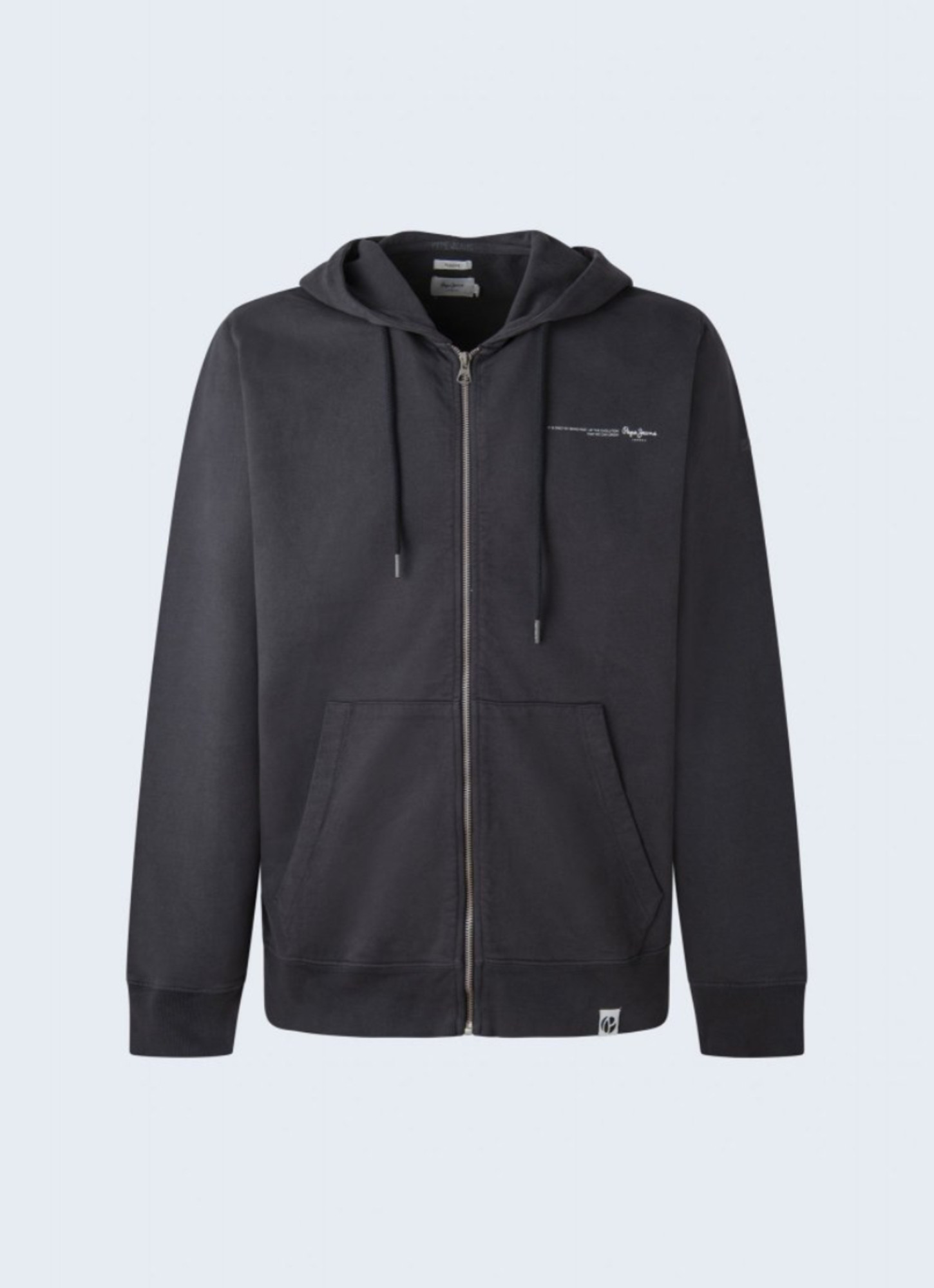 detail Pepe Jeans šedá mikina na zip David