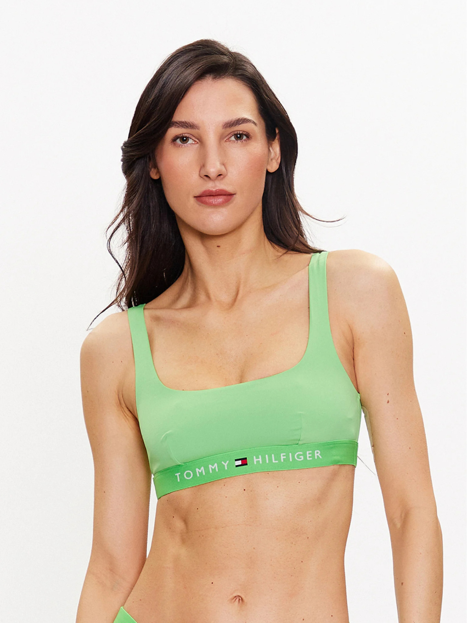 detail Tommy Hilfiger dámská zelená plavková podprsenka