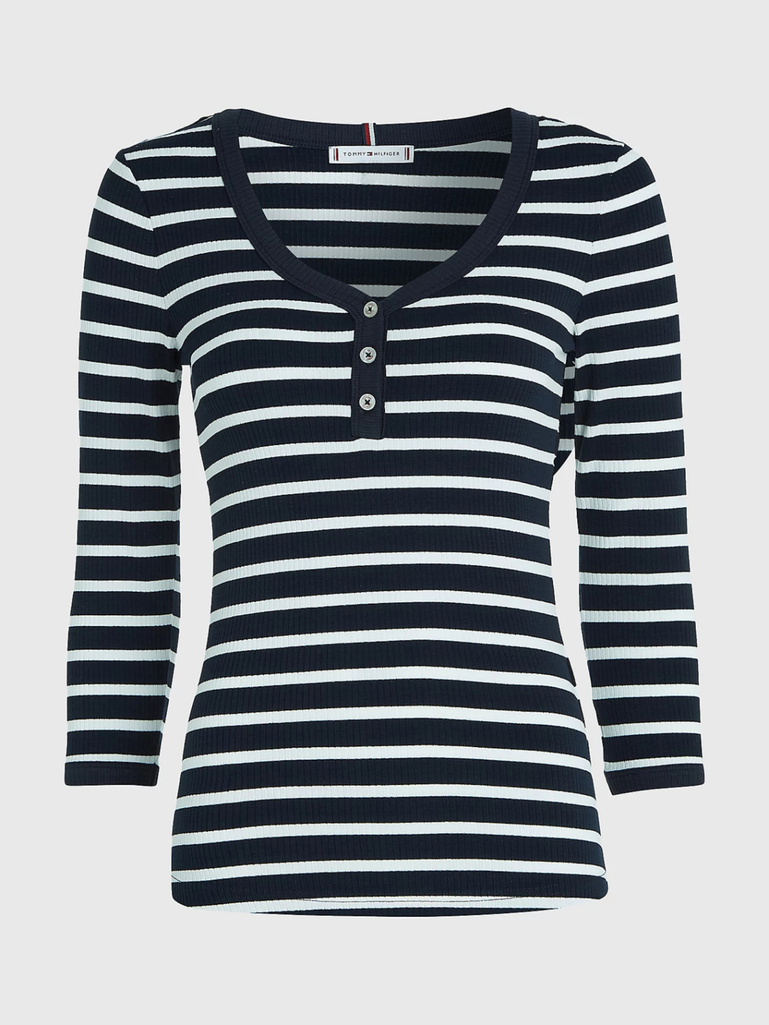 detail Tommy Hilfiger dámské pruhované tričko