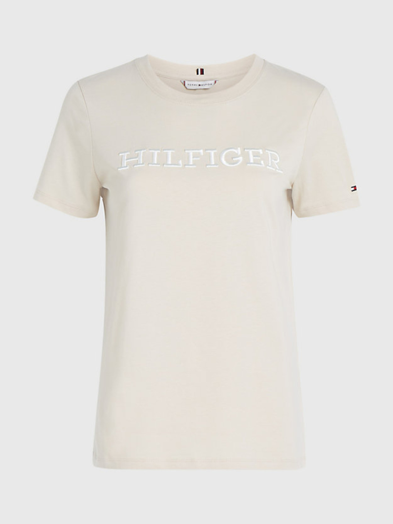 detail Tommy Hilfiger dámské béžové tričko