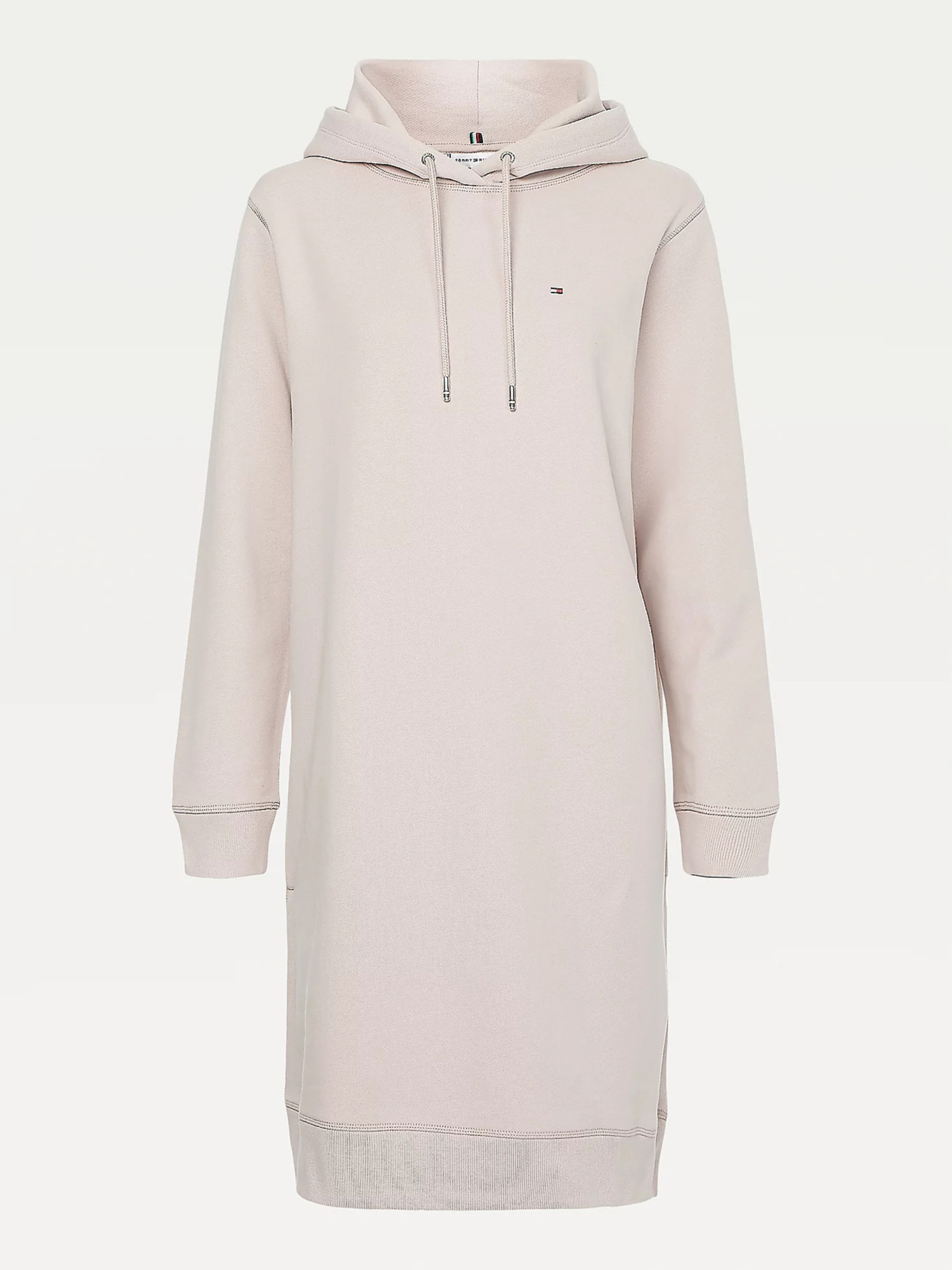 detail Tommy Hilfiger dámské světle starorůžové mikinové šaty