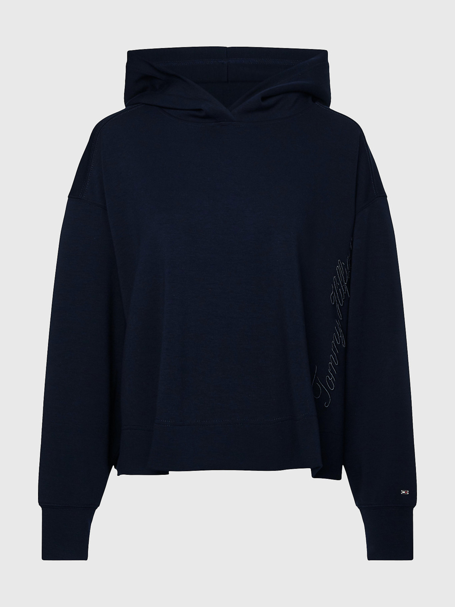 detail Tommy Hilfiger dámská tmavě modrá mikina s kapucí