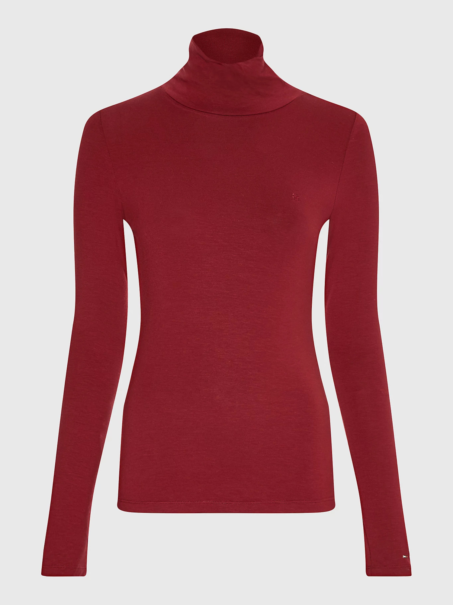 detail Tommy Hilfiger dámský bordo rolák