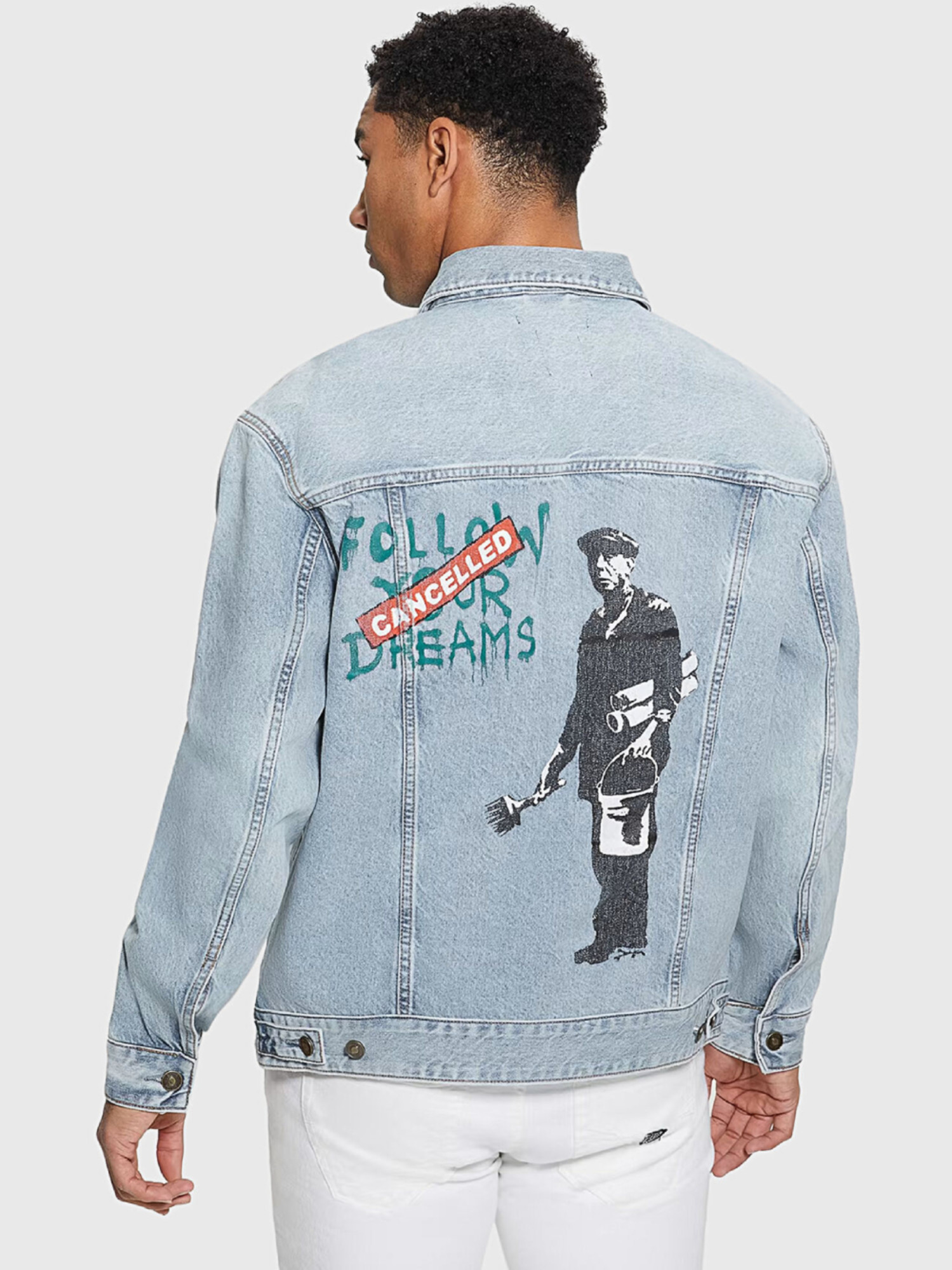 detail Guess pánská džínová bunda