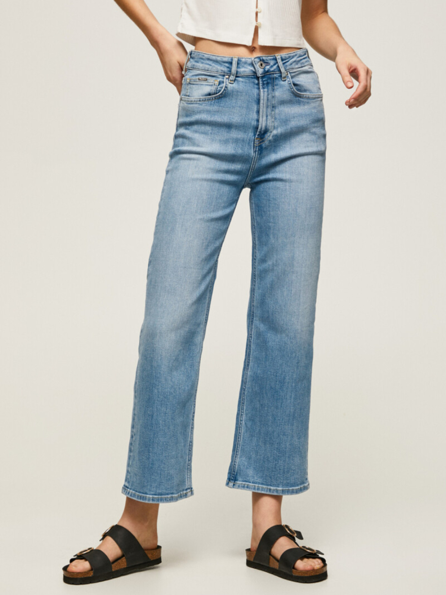 detail Pepe Jeans dámské modré džíny Lexa