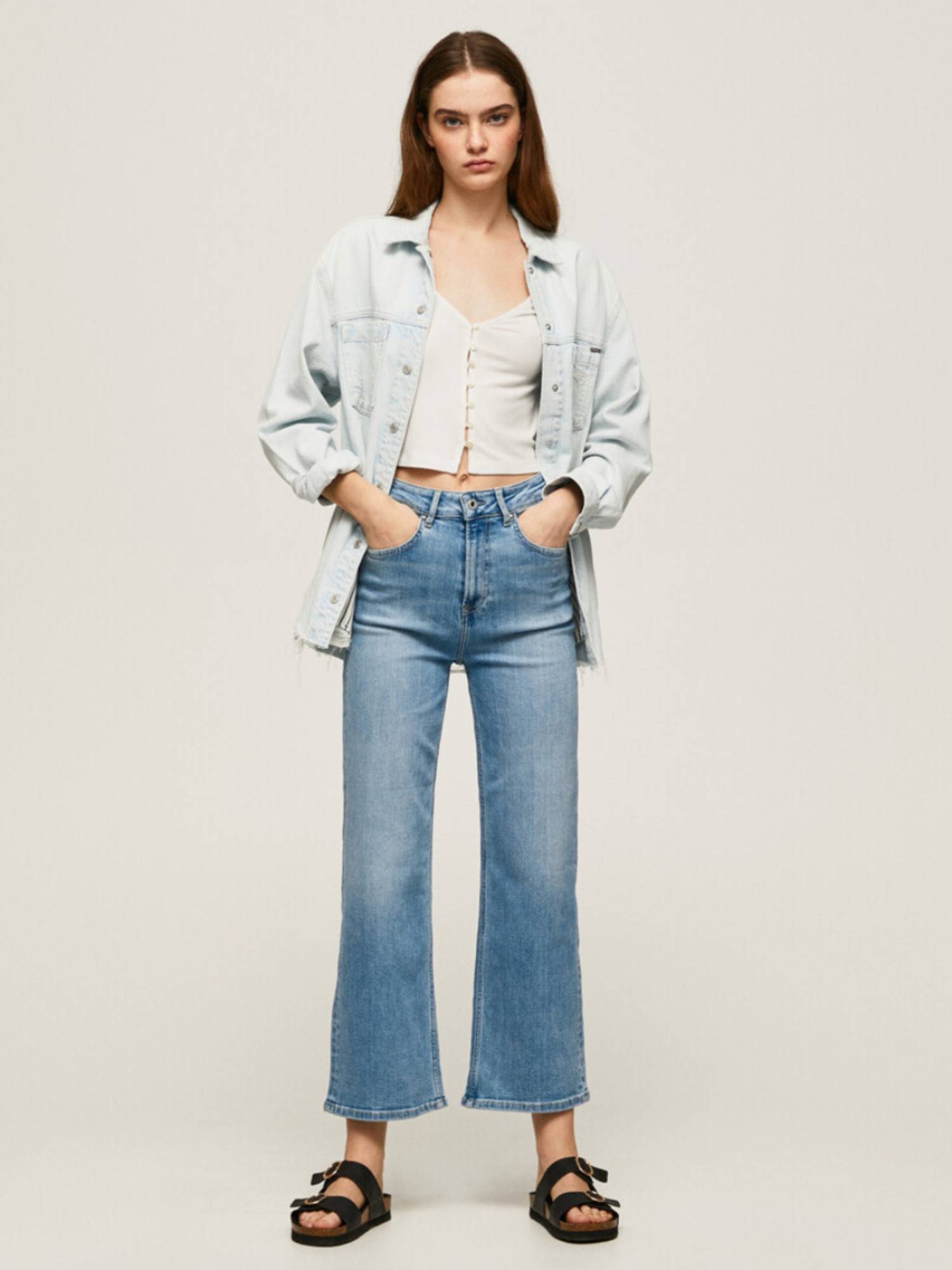 detail Pepe Jeans dámské modré džíny Lexa