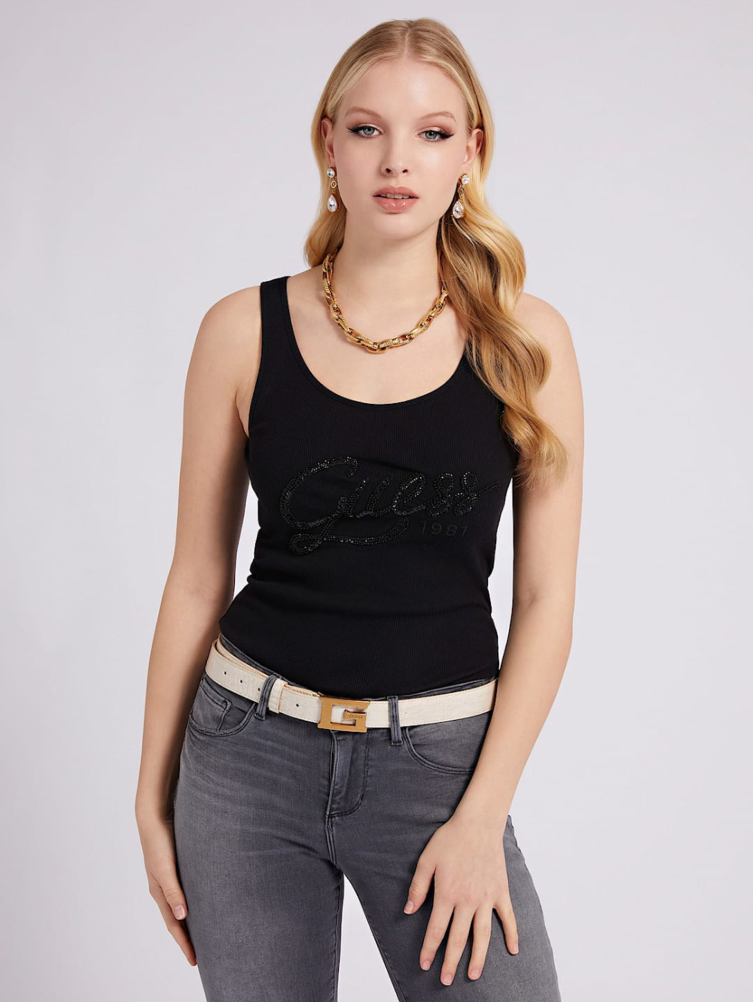 detail Guess dámský černý top