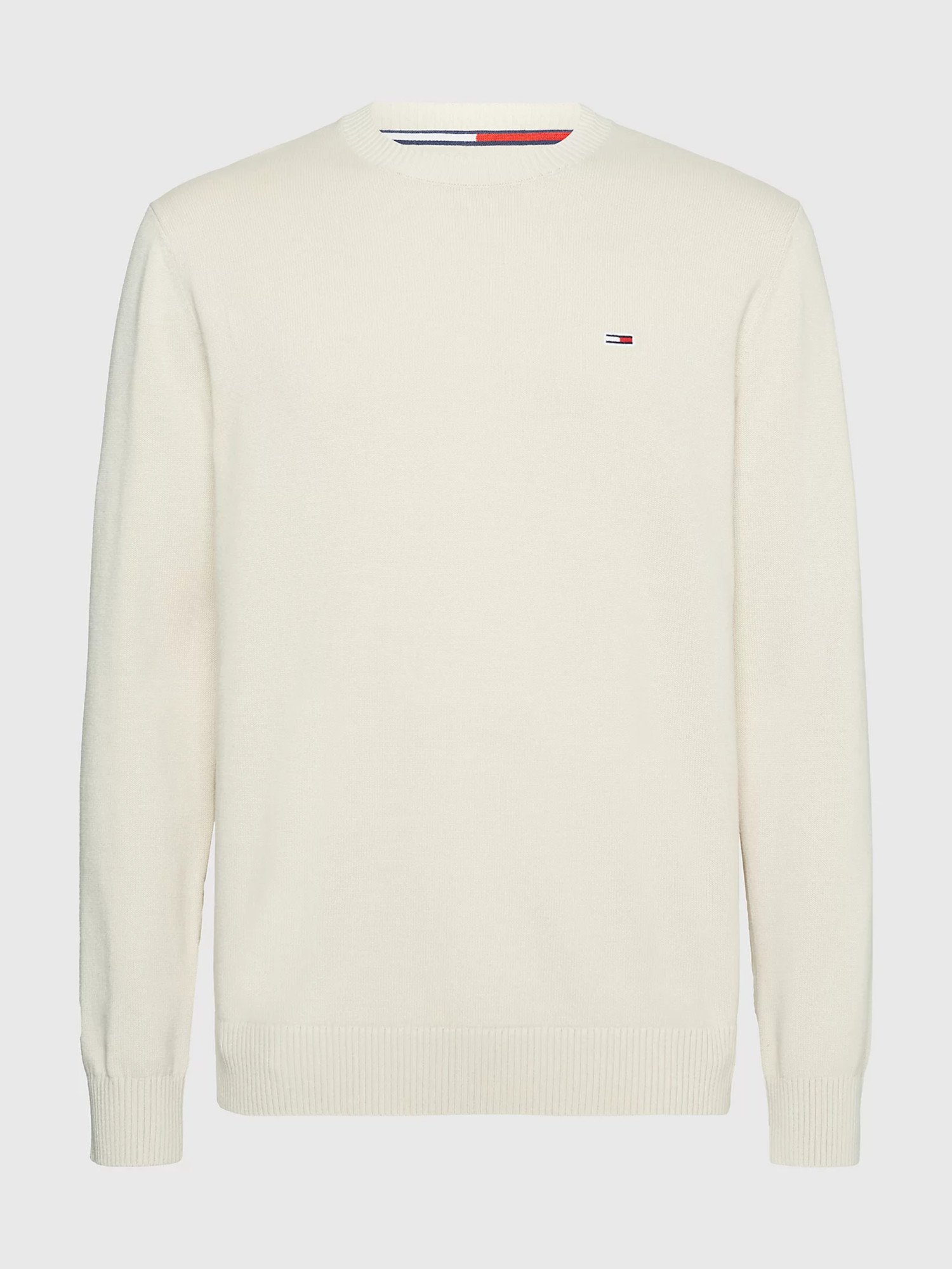 detail Tommy Jeans pánský béžový svetr