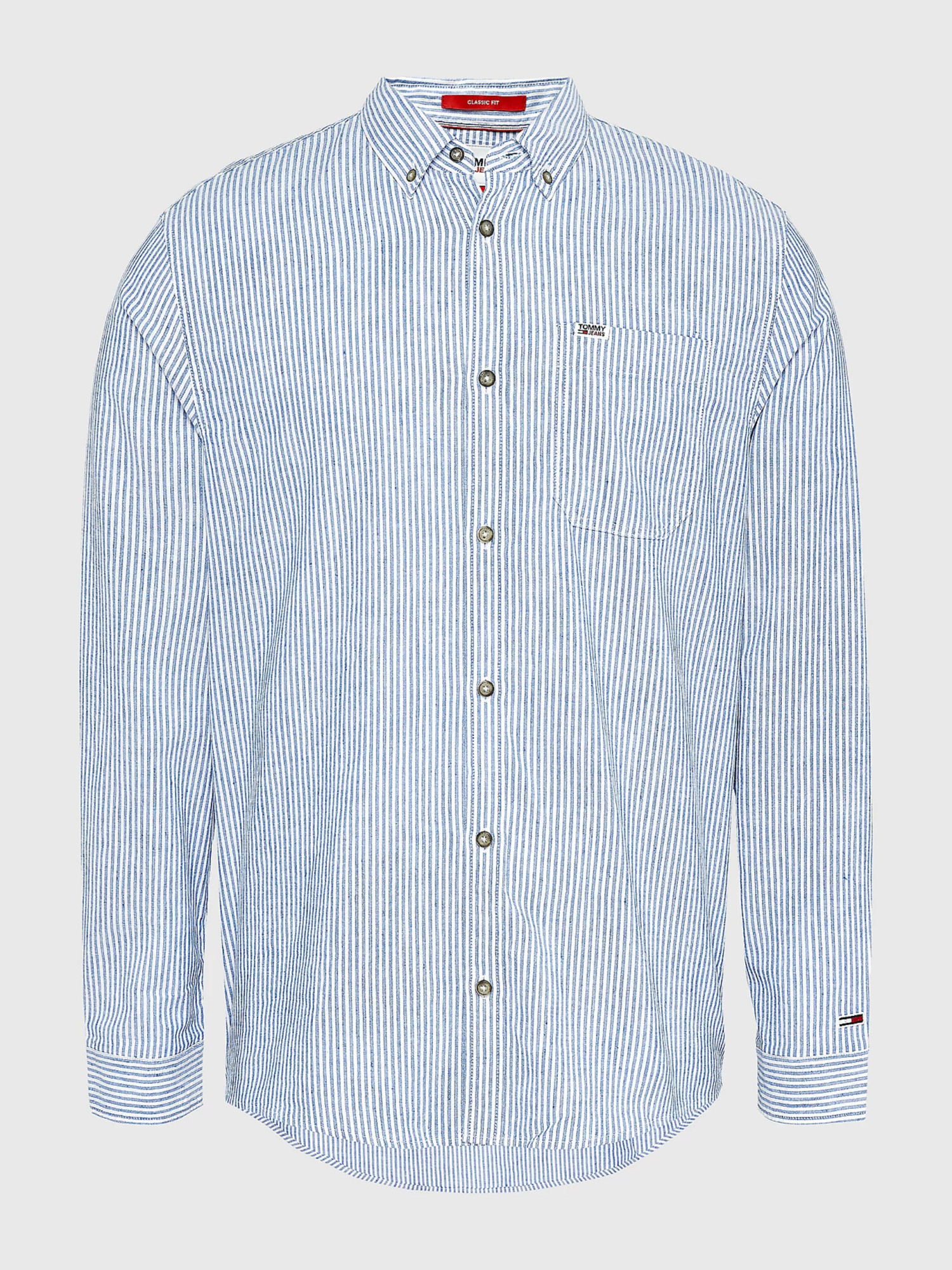 detail Tommy Jeans pánská pruhovaná košile