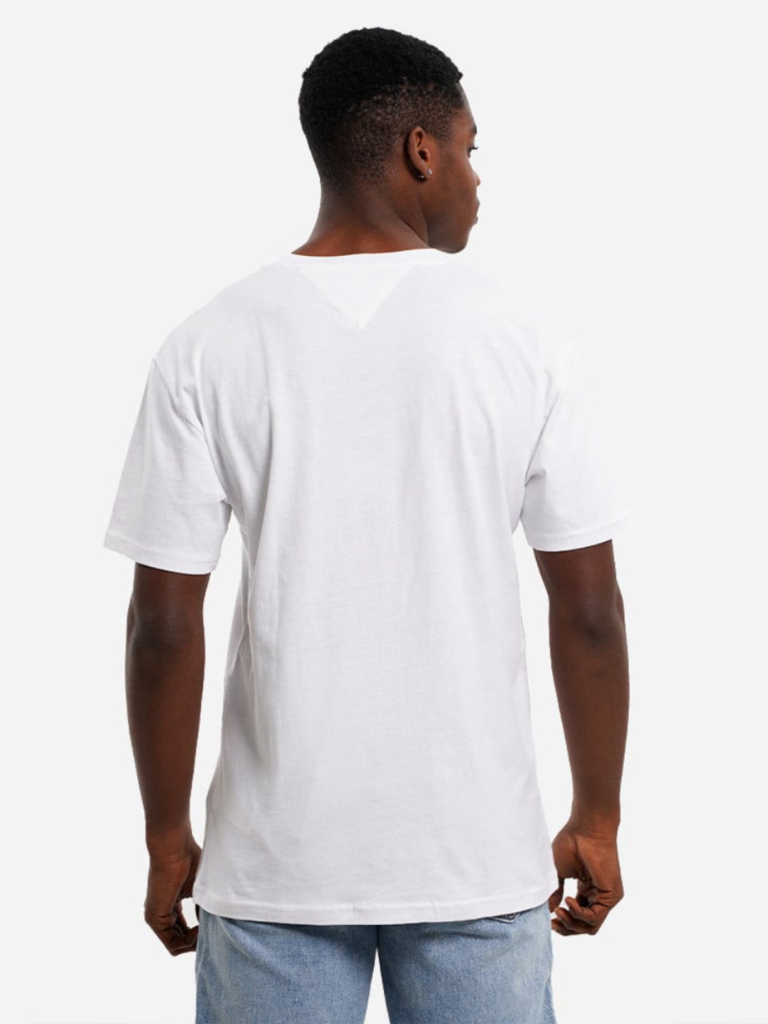 detail Tommy Jeans pánské bílé tričko