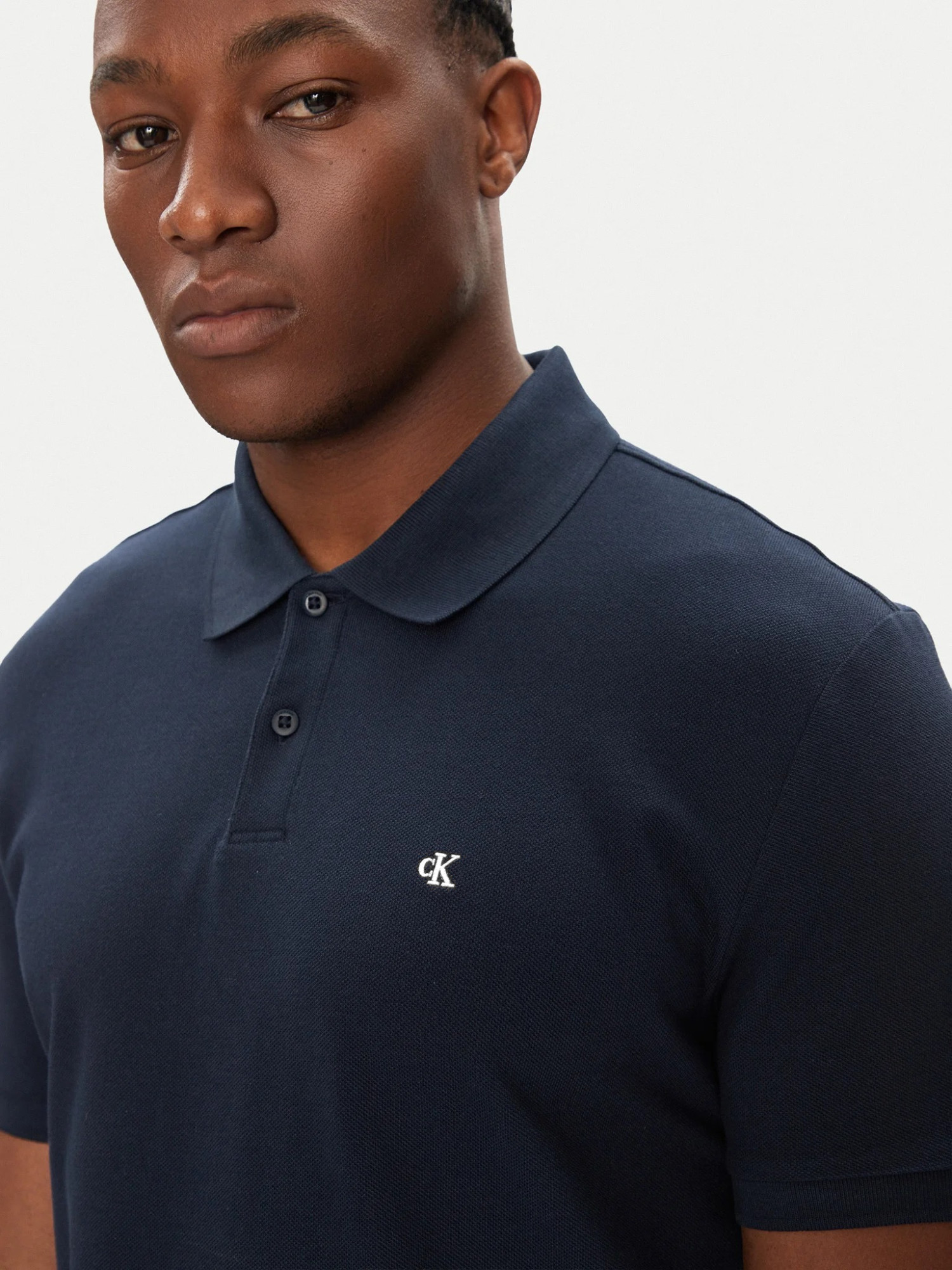 detail   Calvin Klein pánské tmavě modré polo tričko