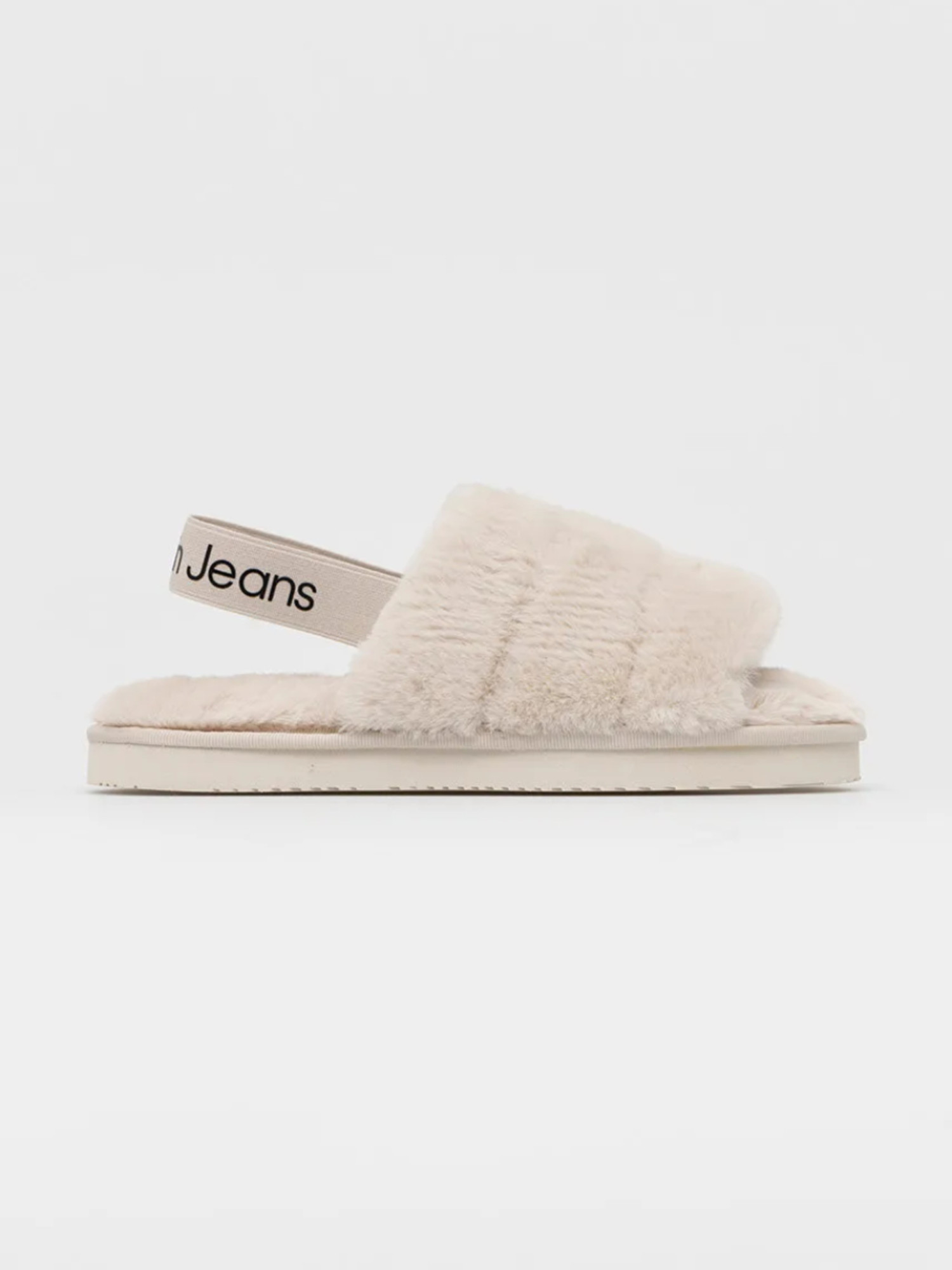 detail Calvin Klein dámské smetanové papuče