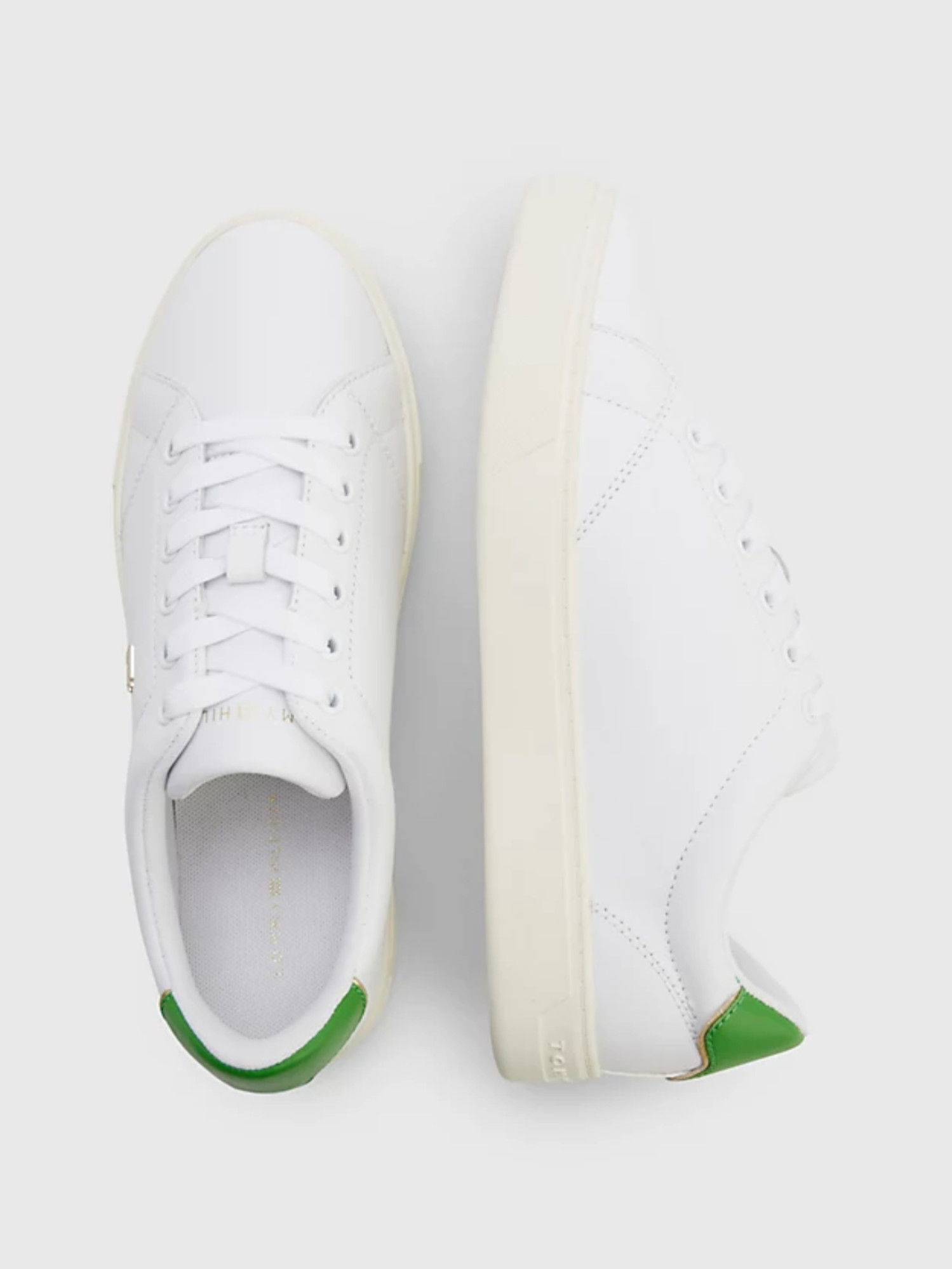 detail Tommy Hilfiger dámské bílé kožené tenisky