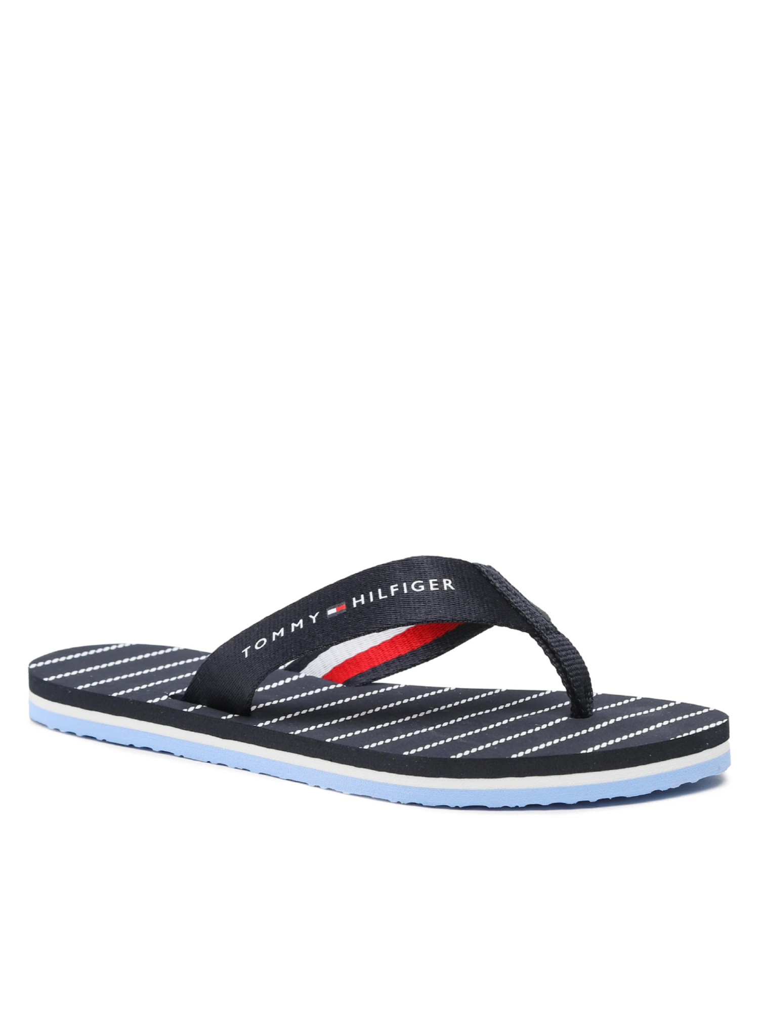 detail Tommy Hilfiger dámské modré žabky