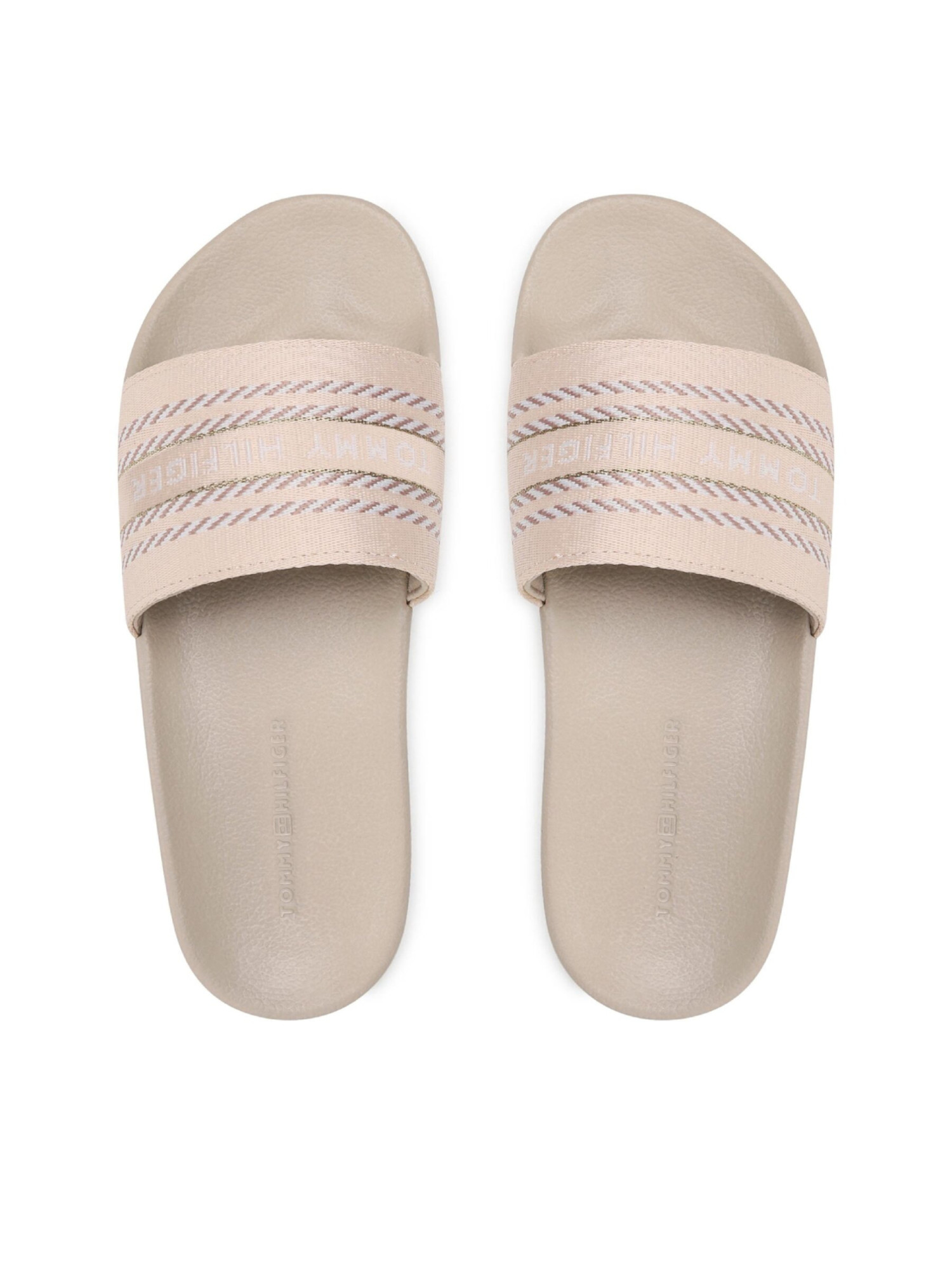 detail Tommy Hilfiger dámské béžové pantofle