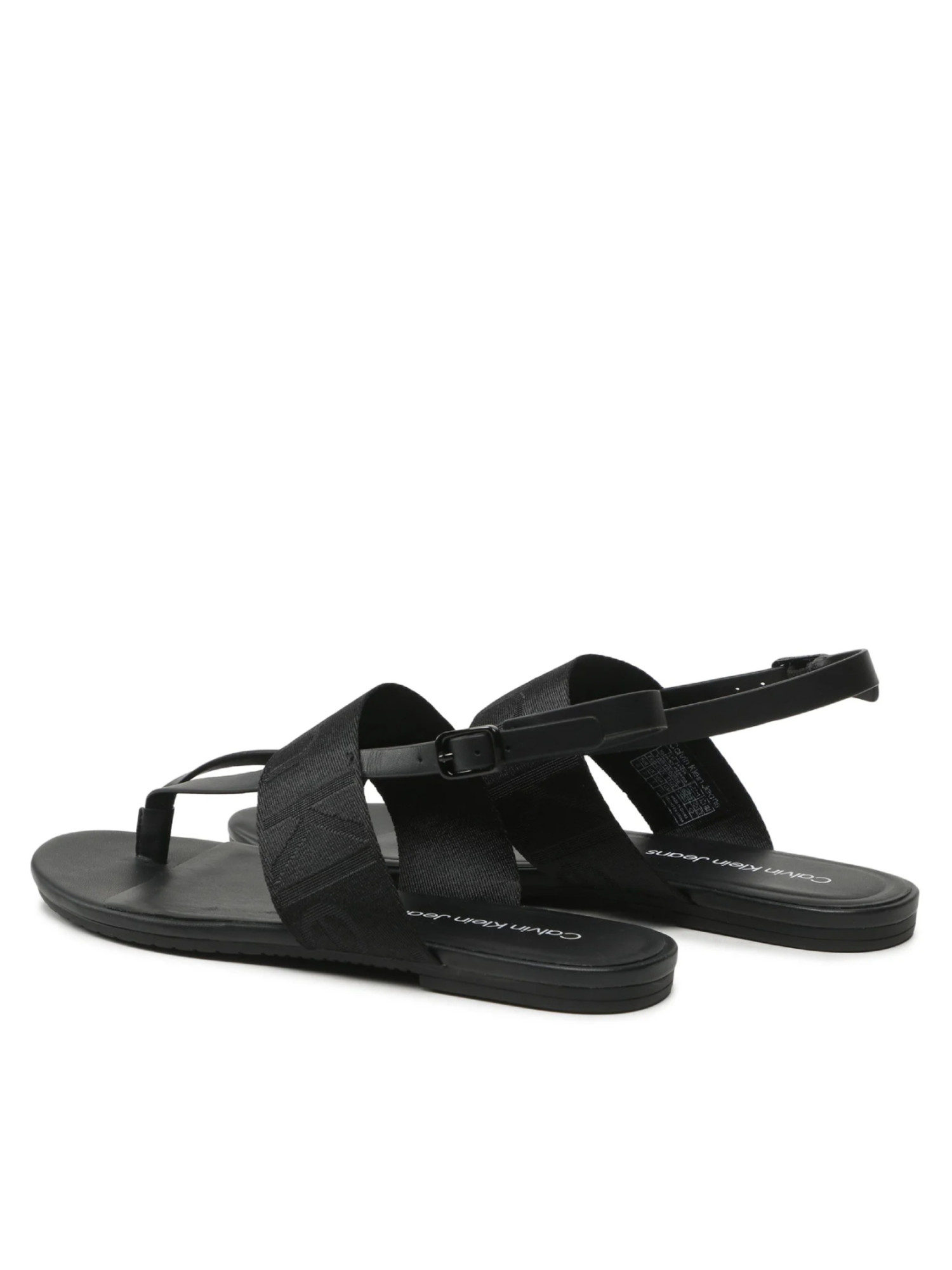 detail Calvin Klein dámské černé sandály FLAT SANDAL TOEPOST WEBBING