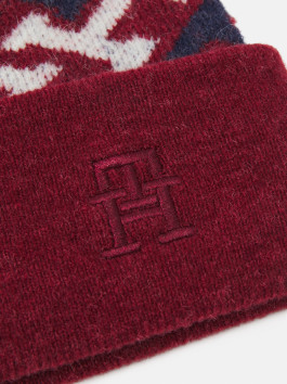 náhled Tommy Hilfiger dámská vínová čepice