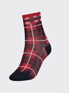 náhled Tommy Hilfiger dámské čeveno modré kostkované ponožky