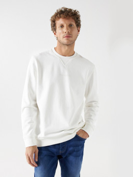 náhled Salsa Jeans pánská krémová mikina