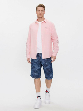 náhled Tommy Jeans pánská růžová košile