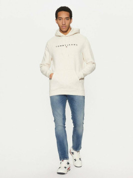 náhled Tommy Jeans pánská krémová melírovaná mikina