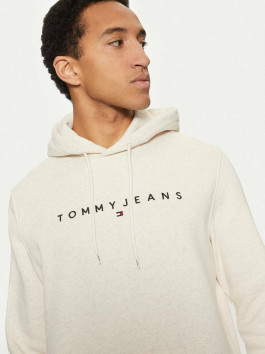 náhled Tommy Jeans pánská krémová melírovaná mikina