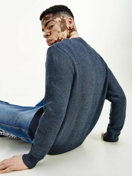 náhled Tommy Jeans pánský modrý svetr TONAL