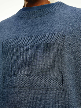 náhled Tommy Jeans pánský modrý svetr TONAL