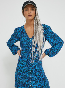 náhled Tommy Jeans dámské modré šaty ANIMAL PRINT RUCHE