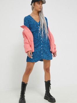 náhled Tommy Jeans dámské modré šaty ANIMAL PRINT RUCHE