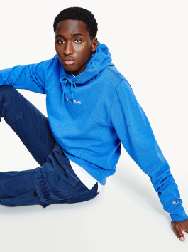 náhled Tommy Jeans pánská světle modrá mikina STRAIGHT LOGO
