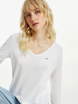 náhled Tommy Jeans dámské bílé triko LONGSLEEVE