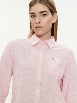 náhled Tommy Jeans dámská pruhovaná růžová košile