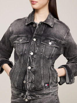 náhled Tommy Jeans dámská černo-šedá bunda Mom