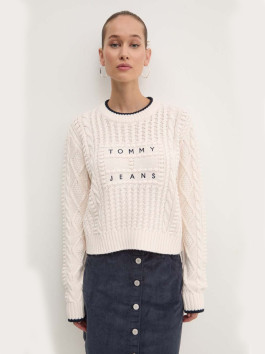 náhled Tommy Jeans dámský krémový svetr