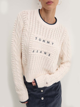 náhled Tommy Jeans dámský krémový svetr