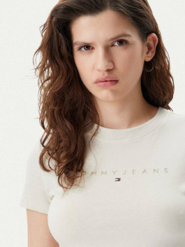 náhled Tommy Jeans dámské béžové tričko
