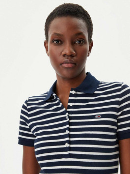 náhled Tommy Jeans dámské pruhované polo šaty