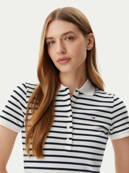 náhled Tommy Jeans dámské pruhované polo šaty