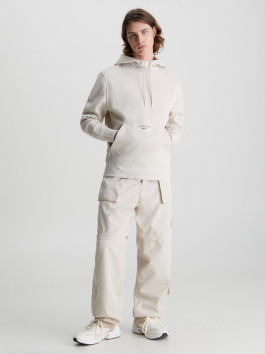 náhled Calvin Klein pánská béžová mikina TRANSPARENT STRIPE LOGO