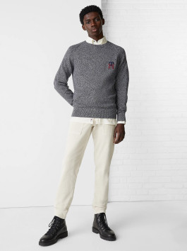 náhled Tommy Hilfiger pánský tmavě šedý svetr TH Monogram
