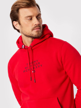 náhled Tommy Hilfiger pánská červená mikina Centre