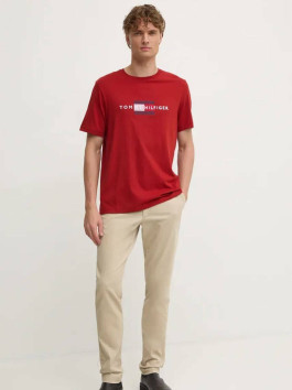 náhled Tommy Hilfiger pánské tmavě červené tričko