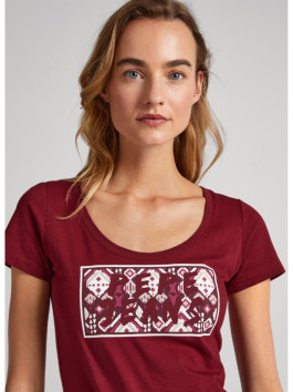 náhled Pepe Jeans dámské vínové tričko