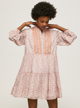 náhled Pepe Jeans dámské bílo červené vzorované šaty