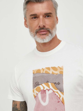 náhled Pepe Jeans pánské krémové tričko