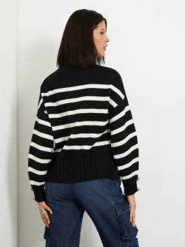 náhled Guess dámský černý pruhovaný svetr