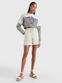 náhled Tommy Hilfiger dámské béžové lněné kraťasy